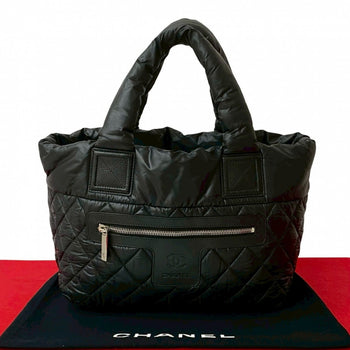 Chanel Handbag Nylon Black Coco Mark Cococoon Women