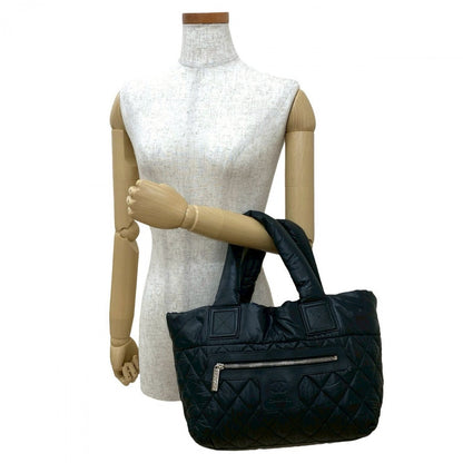 Chanel Handbag Nylon Black Coco Mark Cococoon Women