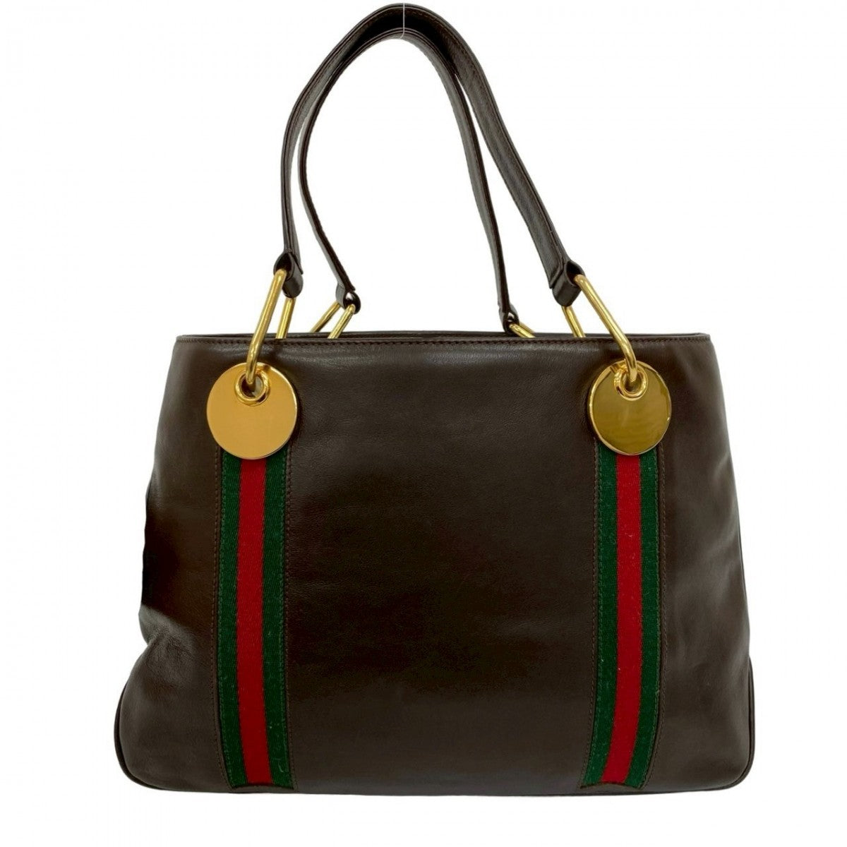 Gucci Handbag Leather Brown Sherry Line Women