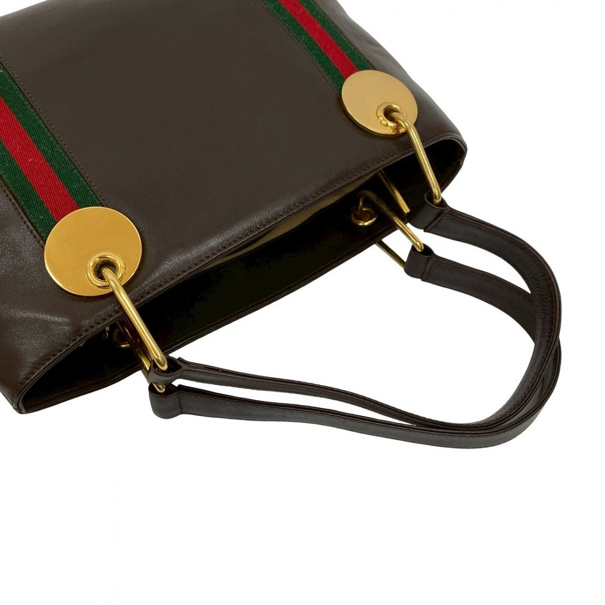 Gucci Handbag Leather Brown Sherry Line Women