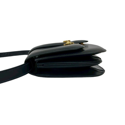 Gucci Shoulder Bag Leather Navy Horsebit