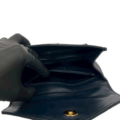 Chanel Handbag Lambskin Navy Matrasse