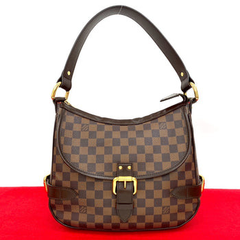 Louis Vuitton Shoulder Bag Leather Brown Damier Ebene Highbury