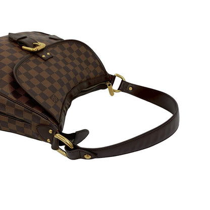Louis Vuitton Shoulder Bag Leather Brown Damier Ebene Highbury