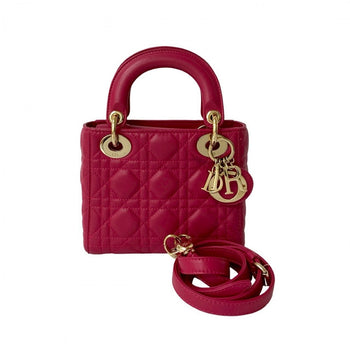 Dior Shoulder Bag Leather Pink Lady Dior