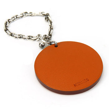 Hermes Key Ring Leather, Silver925 Orange Women