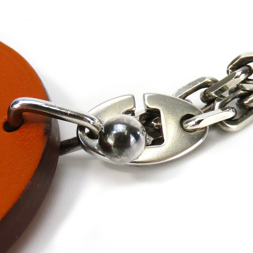 Hermes Key Ring Leather, Silver925 Orange Women