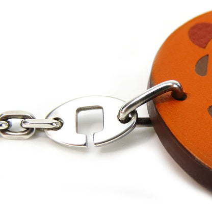 Hermes Key Ring Leather, Silver925 Orange Women
