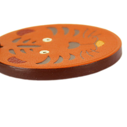 Hermes Key Ring Leather, Silver925 Orange Women