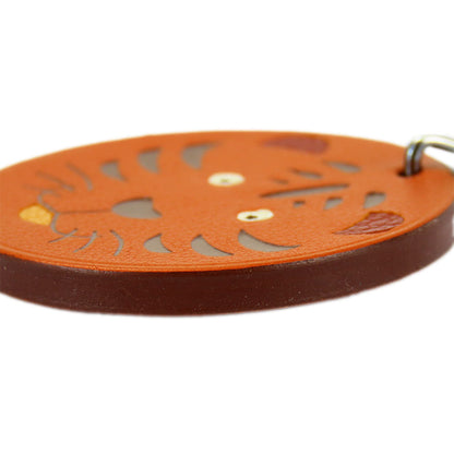 Hermes Key Ring Leather, Silver925 Orange Women