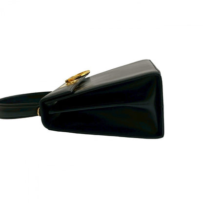 Salvatore Ferragamo Handbag Leather Navy Gancini Metal Women