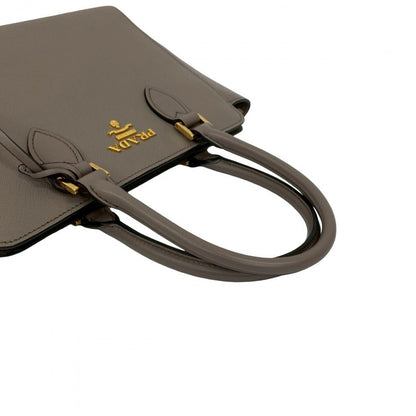Prada Shoulder Bag Leather Gray