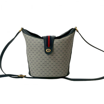 Gucci Shoulder Bag Leather Navy Sherry Line
