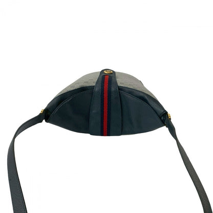 Gucci Shoulder Bag Leather Navy Sherry Line