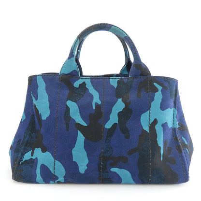 Prada Handbag B2642B Canvas Blue Type Canapa Women