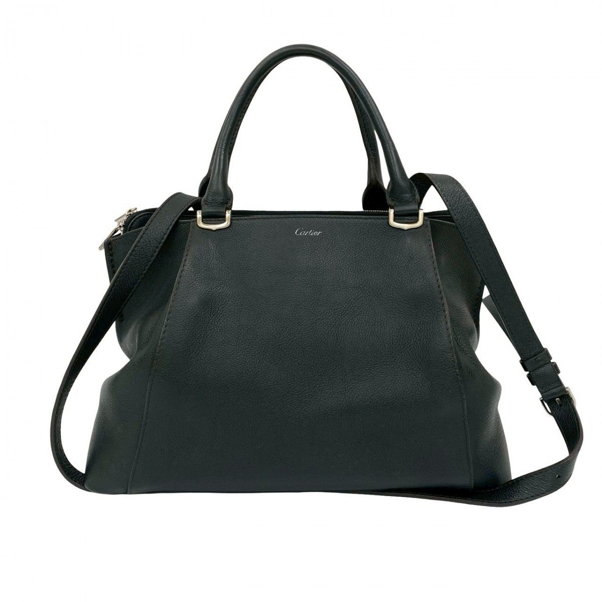Cartier Shoulder Bag Leather Black C De Cartier