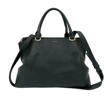 Cartier Shoulder Bag Leather Black C De Cartier