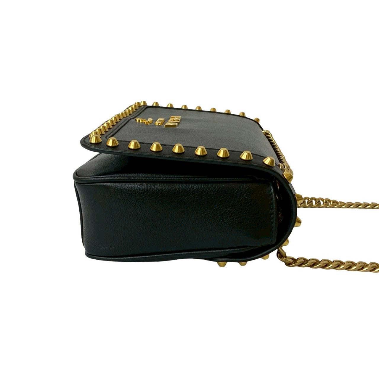 Prada Shoulder Bag Leather Black