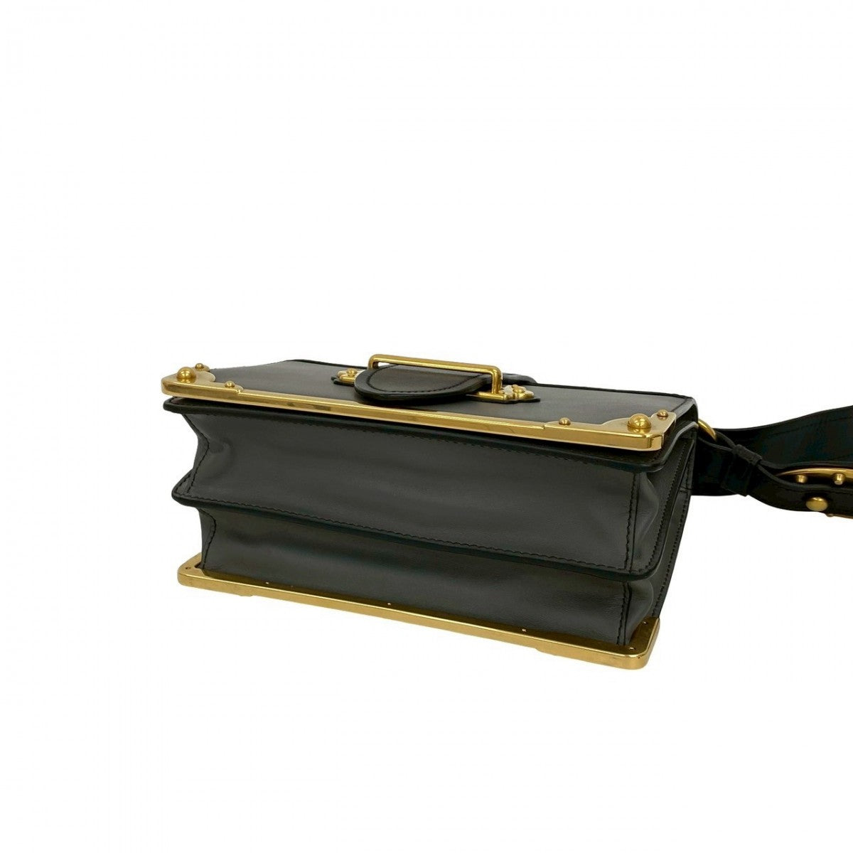 Prada Shoulder Bag Leather Gray Kaye