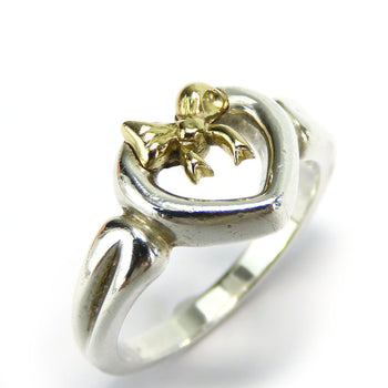 Tiffany&Co. Ring Silver925, K18 Yellow Gold Silver Heart Ribbon Women