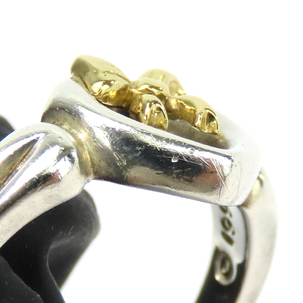 Tiffany&Co. Ring Silver925, K18 Yellow Gold Silver Heart Ribbon Women
