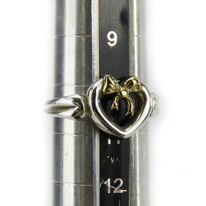 Tiffany&Co. Ring Silver925, K18 Yellow Gold Silver Heart Ribbon Women