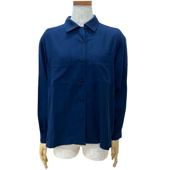 Dior Long Sleeve Shirt Cotton Navy Sports M