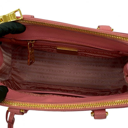 Prada Shoulder Bag Leather Pink Galleria Mini