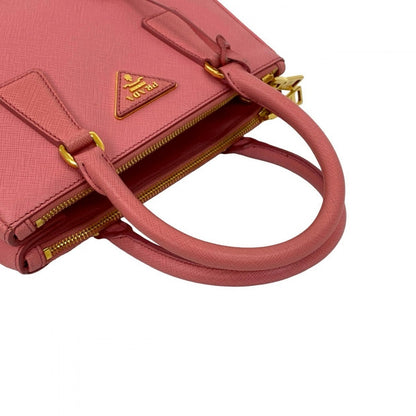 Prada Shoulder Bag Leather Pink Galleria Mini