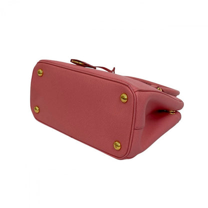 Prada Shoulder Bag Leather Pink Galleria Mini