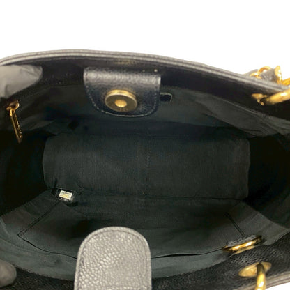 Chanel Tote Bag Matt Caviar Skin Black Pst