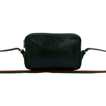 Gucci Shoulder Bag Leather Black Sherry Line