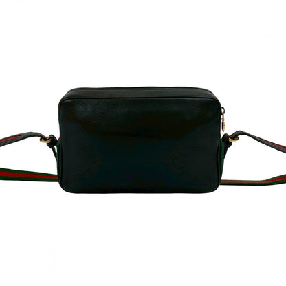 Gucci Shoulder Bag Leather Black Sherry Line
