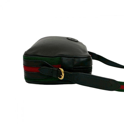 Gucci Shoulder Bag Leather Black Sherry Line