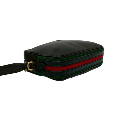 Gucci Shoulder Bag Leather Black Sherry Line
