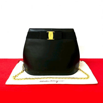 Salvatore Ferragamo Shoulder Bag Calfskin Black
