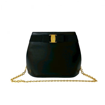 Salvatore Ferragamo Shoulder Bag Calfskin Black