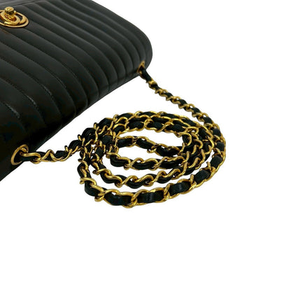 Chanel Shoulder Bag Lambskin Black Mademoiselle