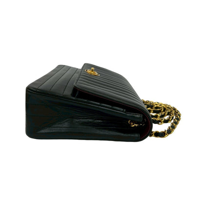 Chanel Shoulder Bag Lambskin Black Mademoiselle