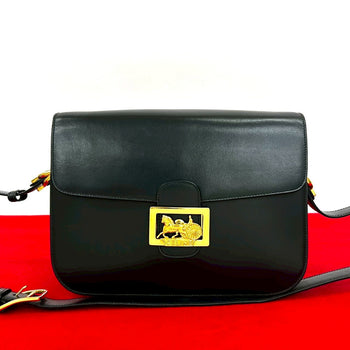Celine Shoulder Bag Leather Black