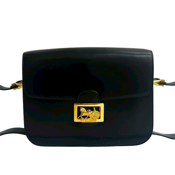 Celine Shoulder Bag Leather Black