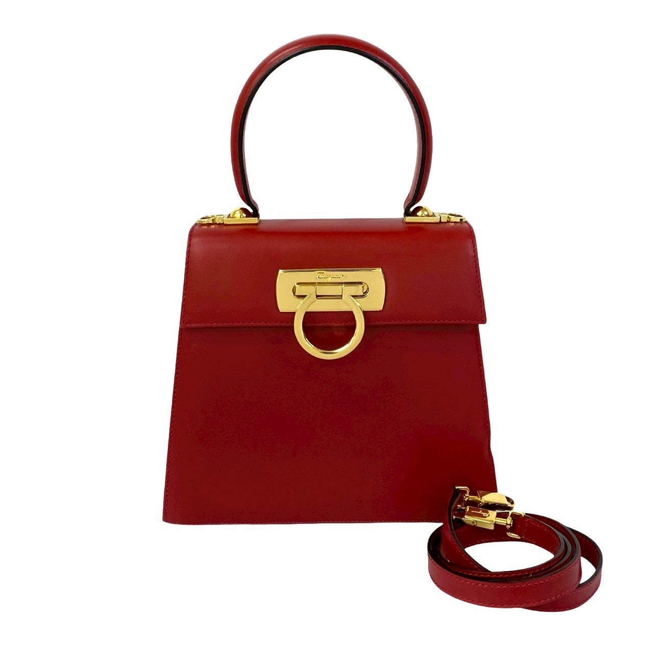 Salvatore Ferragamo Shoulder Bag Leather Red