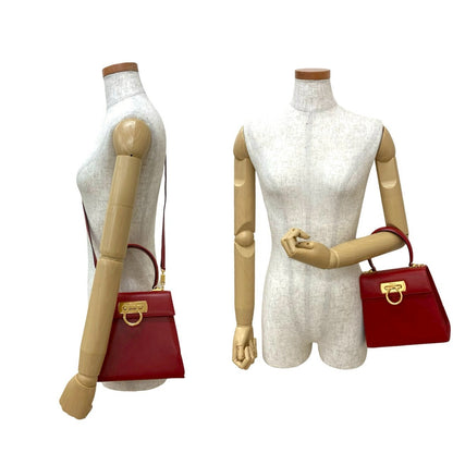 Salvatore Ferragamo Shoulder Bag Leather Red