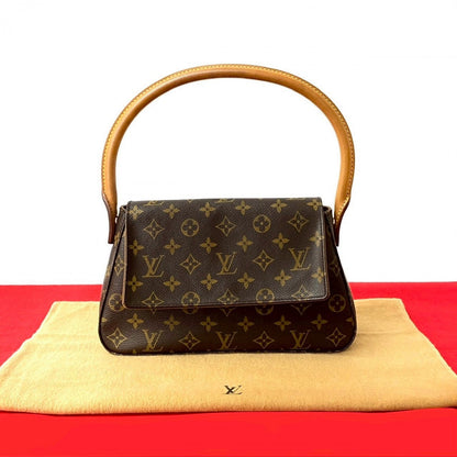 Louis Vuitton Handbag Leather Brown Monogram Looping