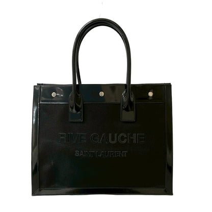 Yves Saint Laurent Tote Bag Patent Leather Black Rive Gauche Tote Bag