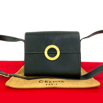 Celine Shoulder Bag Leather Black