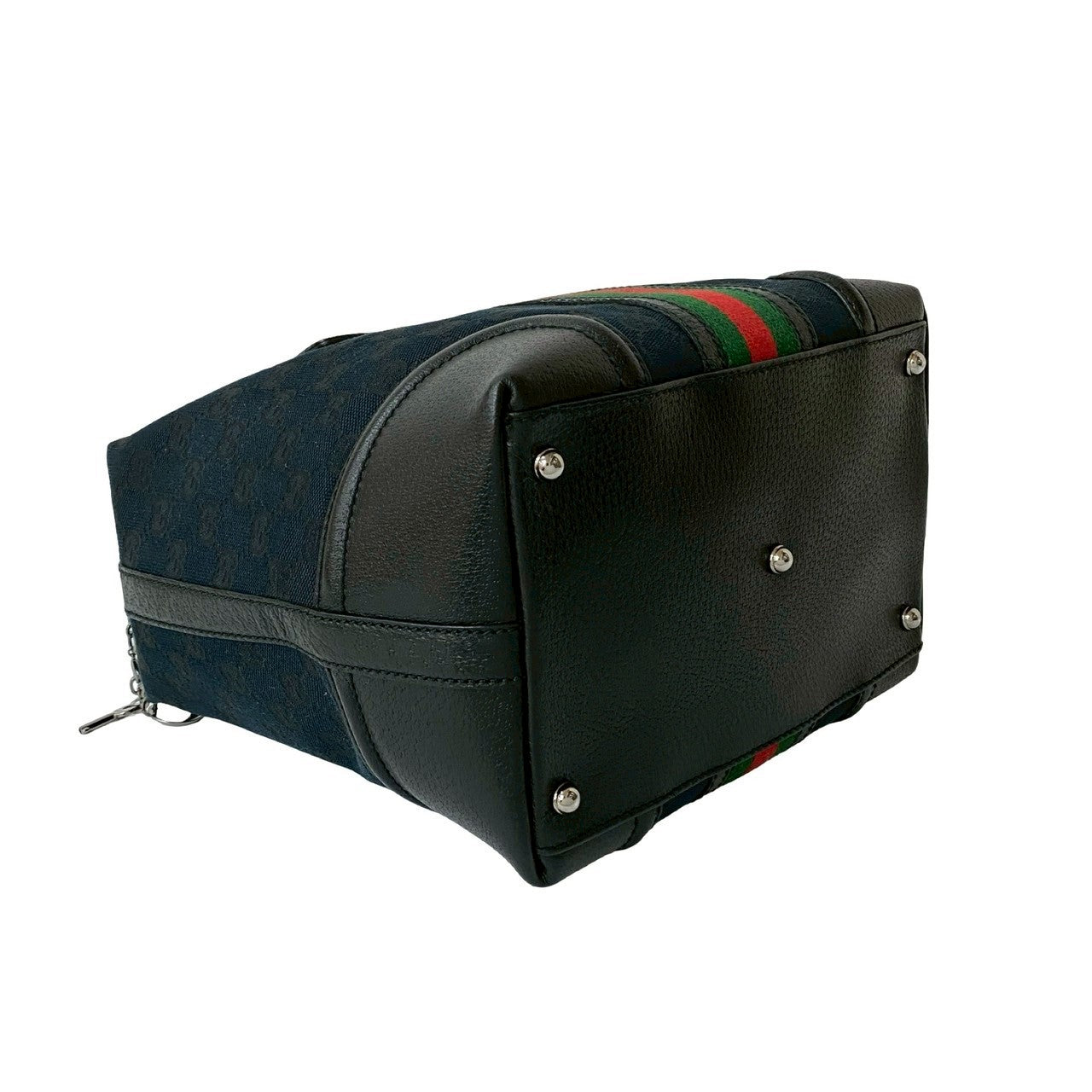 Gucci Handbag Leather Black Sherry Line