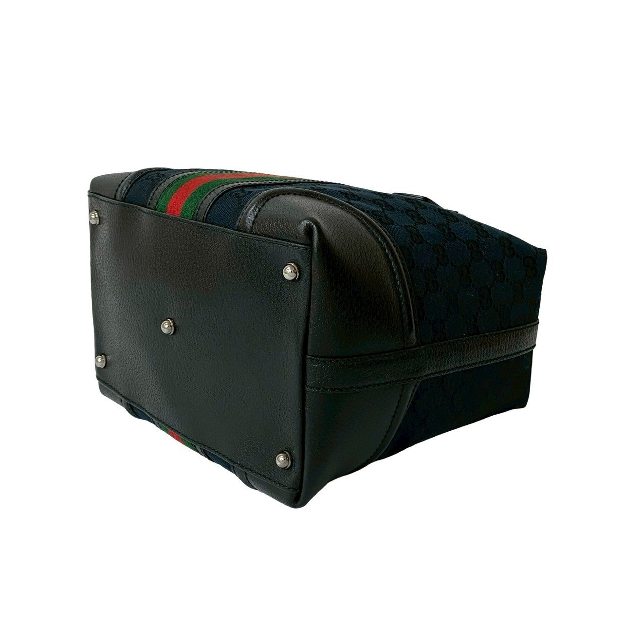 Gucci Handbag Leather Black Sherry Line