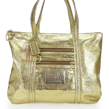 Coach Tote Bag 13820 Leather Gold Poppy Women