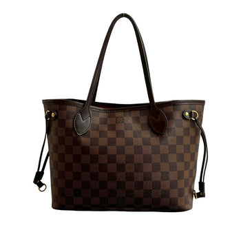 Louis Vuitton Tote Bag Leather Brown Damier Never Full Pm